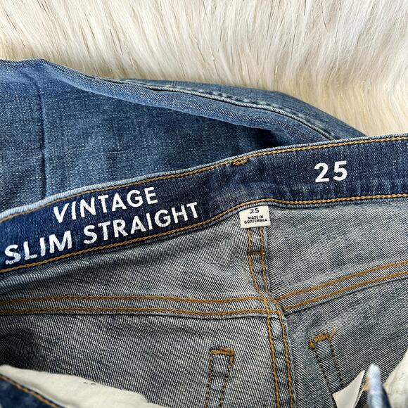 J Crew Womens Vintage Slim Straight Med Wash Jeans BD358 SP 2022 Stretch 25 - Picture 7 of 14
